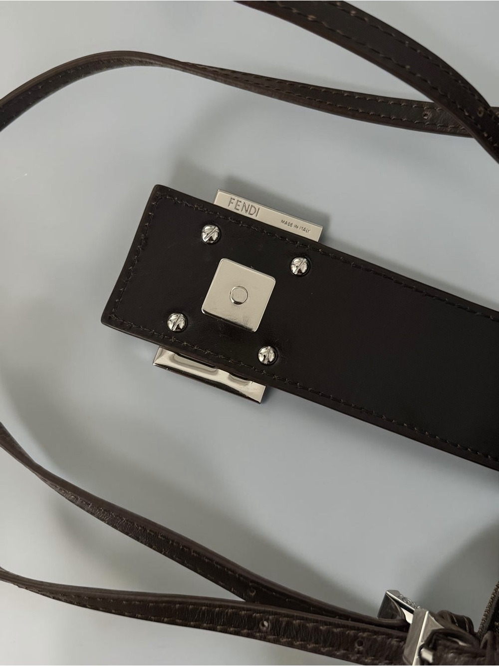 Fendi Brown Zucca FF-Logo Tote with Silver Buckle - Picture 9 of 13